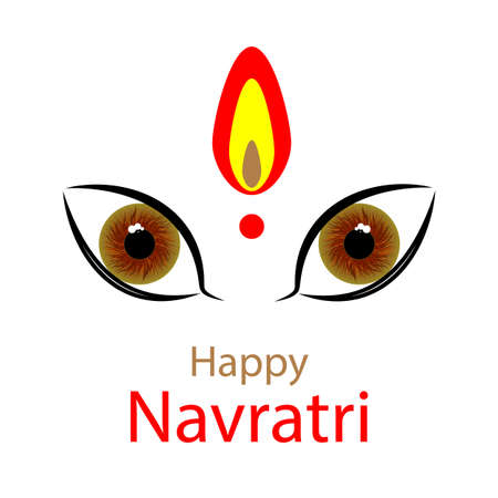 Painted face for Happy Navratri, vector art illustration.のイラスト素材