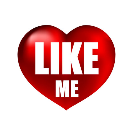 Like me on friend influencing, vector art illustration.