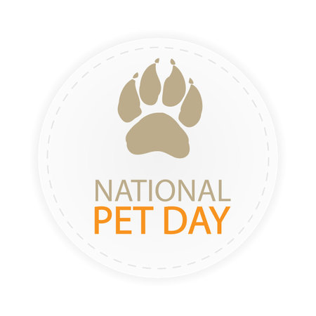World pet day sticker, vector art illustration.のイラスト素材