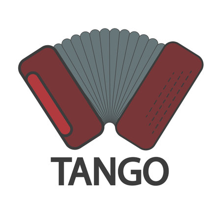 Accordion to tango, vector art illustration.のイラスト素材