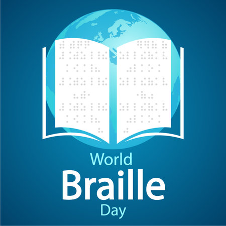 Book for World Braille Day, vector art illustration.のイラスト素材