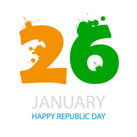 Republic day of india january 26, vector art illustration.のイラスト素材