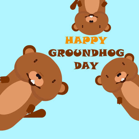 Groundhog day pattern background, vector art illustration.のイラスト素材