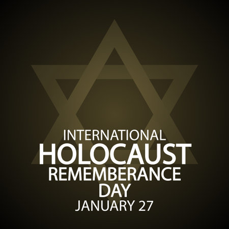 International Holocaust Remembrance Day 27 january banner with star of david, vector art illustration.のイラスト素材