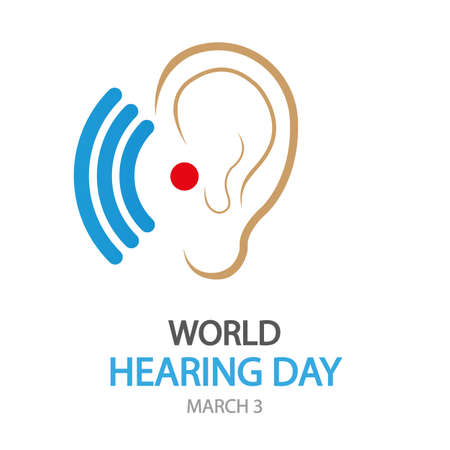 World Hearing Day March 3, vector art illustration.のイラスト素材