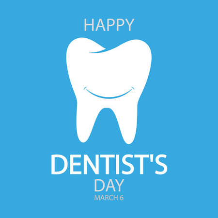 Happy dentist day 6 march logo, vector art illustration.のイラスト素材