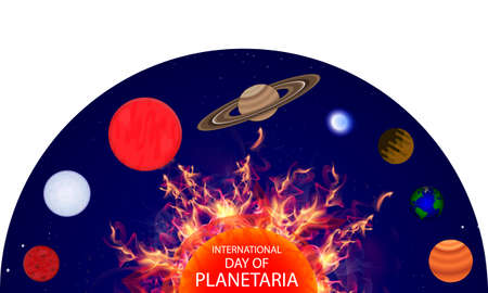 International Day of Planetaria, vector art illustration.のイラスト素材