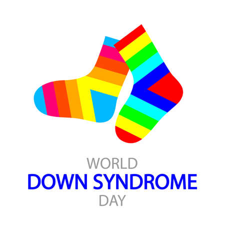World down syndrome day different socks, vector art illustration.のイラスト素材