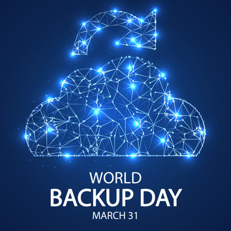 Backup day world cloud technology, vector art illustration.のイラスト素材