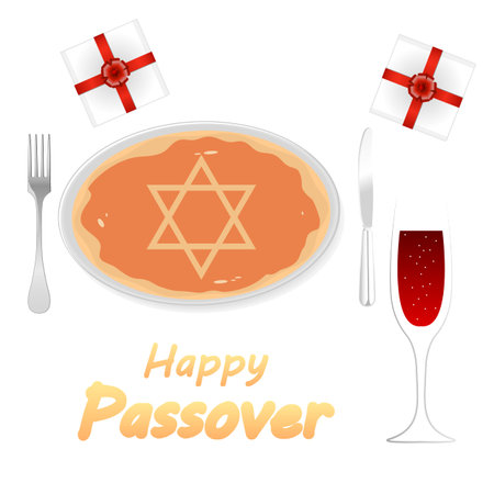 Pesach happy jewish passover, vector art illustration.