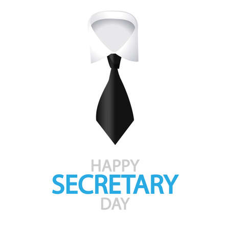 Happy secretary day shirt and tie, vector art illustration.のイラスト素材