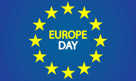 Europe day eu flag, vector art illustration.のイラスト素材