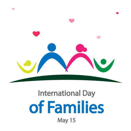 International Day of Families May 15, vector art illustration.のイラスト素材