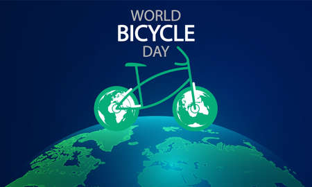 World bicycle day earth, vector art illustration.のイラスト素材