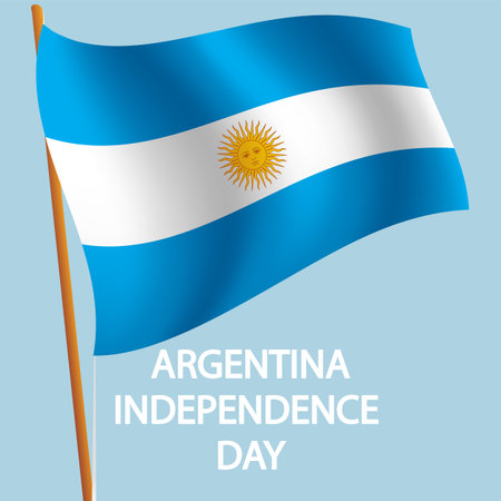 Argentina Independence Day flag, vector art illustration.のイラスト素材