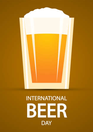 International beer day glass, vector art illustration.のイラスト素材