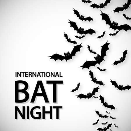 International bat night bats, vector art illustration.のイラスト素材