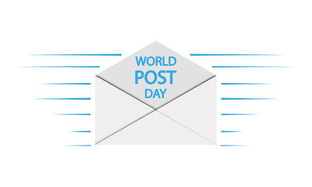 World post day fast envelope, vector art illustration.のイラスト素材