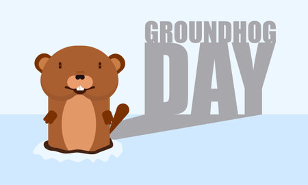 Groundhog day shadow typography, vector art illustration.のイラスト素材