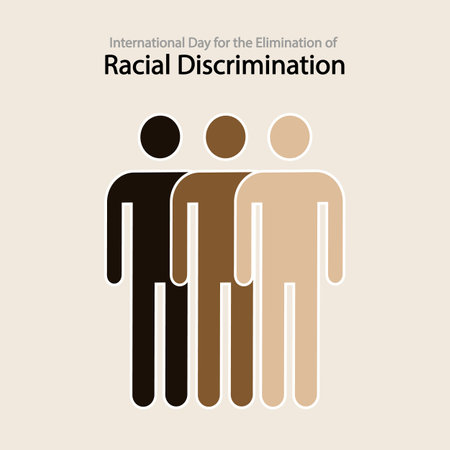 Racial discrimination International Day for the Elimination of colorful peop, vector art illustration.のイラスト素材