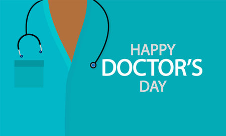 Doctors day national banner, vector art illustration.のイラスト素材