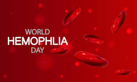 Hemophilia Day World Blood Cell Flow, vector art illustration.のイラスト素材