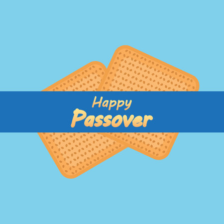 Passover Happy Jewish Passover with matzah, vector art illustration.のイラスト素材
