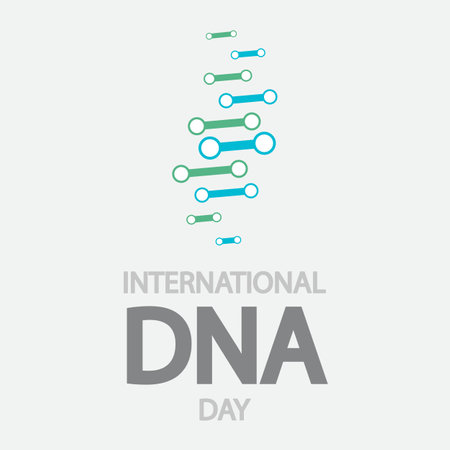 DNA Day International icon for scientific technology, vector art illustration.のイラスト素材