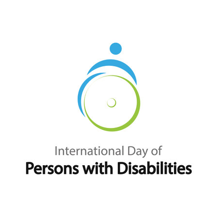 Person with disabilities international day of wheelchair logo, vector art illustration.のイラスト素材