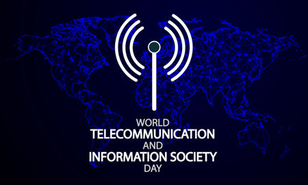 Telecommunication and Information Society Day World wifi, vector art illustration.のイラスト素材