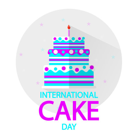 Cake Day International flat design, vector art illustration.のイラスト素材