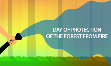 Protection forest from fire day, vector art illustration.のイラスト素材
