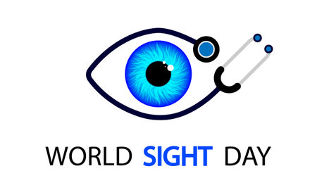 Sight day world WSD eye and phonendoscope, vector art illustration.のイラスト素材