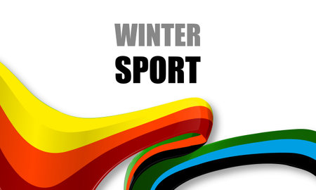 Sport winter games banner ribbon, vector art illustration.のイラスト素材