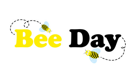 Bee day flying bees, vector art illustration.のイラスト素材