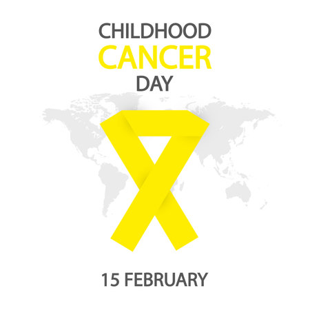 Childhood cancer day ribbon world map, vector art illustration.のイラスト素材