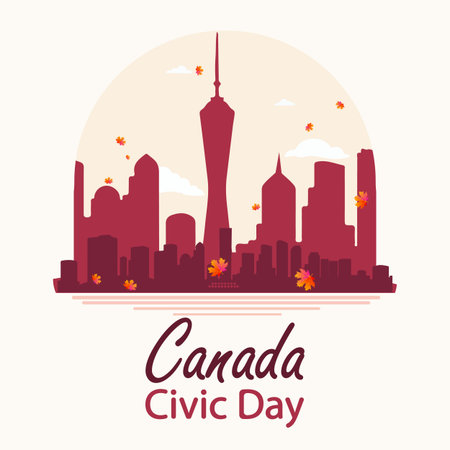 Civic Day holiday Canada city, vector art illustration.のイラスト素材