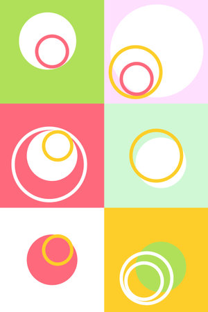 Geometric shapes vertical Set in modern minimalist style, vector art illustration.のイラスト素材