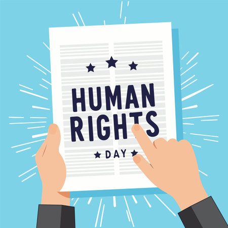 Human Rights Day announcement, vector art illustration.のイラスト素材