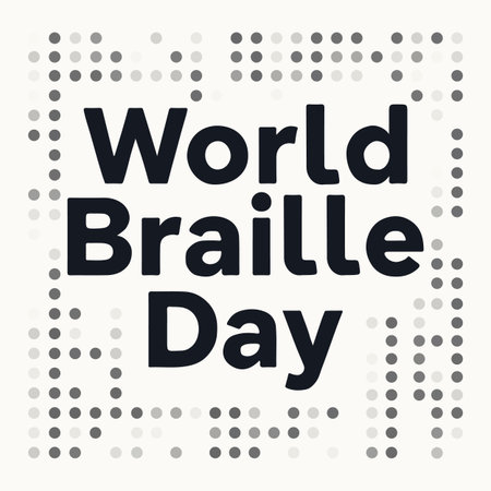 Braille World Day typography, vector art illustration.のイラスト素材