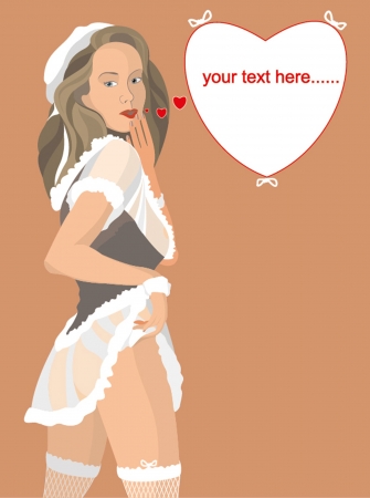 Sexy girl blows a kissのイラスト素材