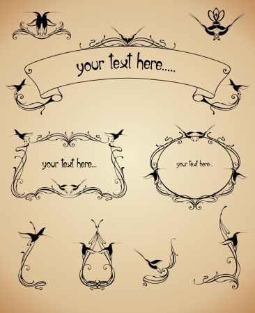 frames and calligraphic elements setのイラスト素材