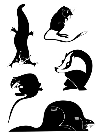 Original art animal silhouettes collection for designのイラスト素材