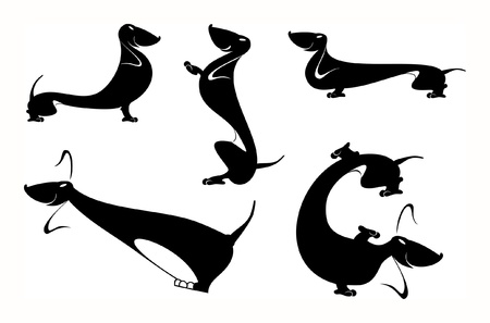Vector art silhouettes of the dachshundのイラスト素材