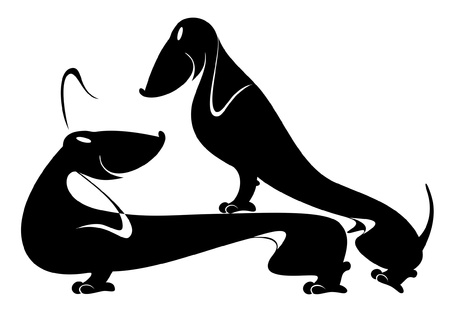 Two dogs make loveのイラスト素材