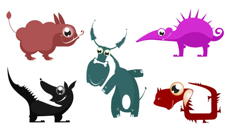 Fantastic cartoon animal vector collection for designのイラスト素材