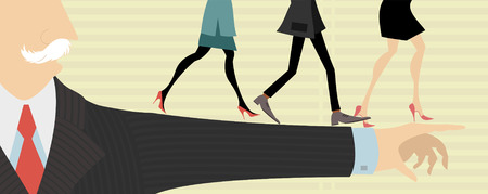 Chief directs to his employeesのイラスト素材