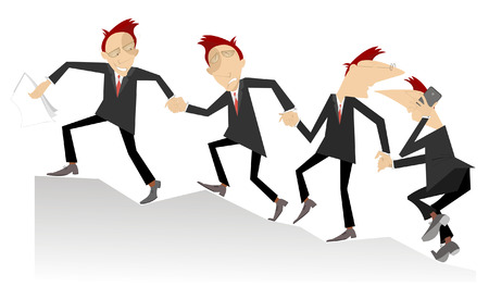 Group of businessman join hands and help each other in businessのイラスト素材