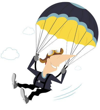 Comic skydiver derives enjoyment from jumpingのイラスト素材