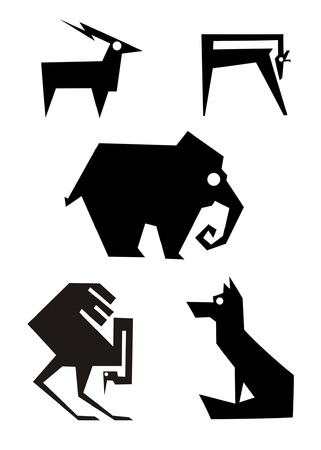 Decor animal silhouette illustration collection for designのイラスト素材